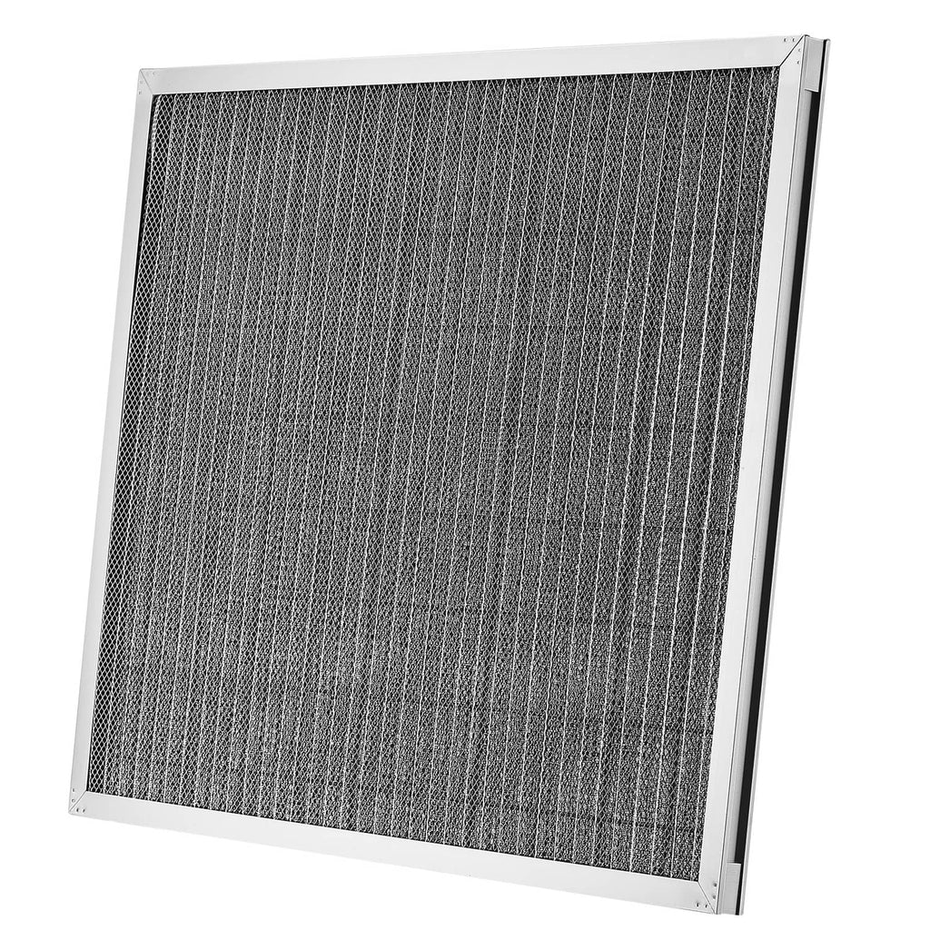 Aluminum electrostatic air filter with gray mesh in white metal frame