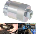 Metal 64mm rear differential pinion nut socket tool with knurled grip and hex opening