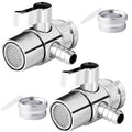 2-pack chrome faucet diverter valves with 9.5mm barb outlet connection