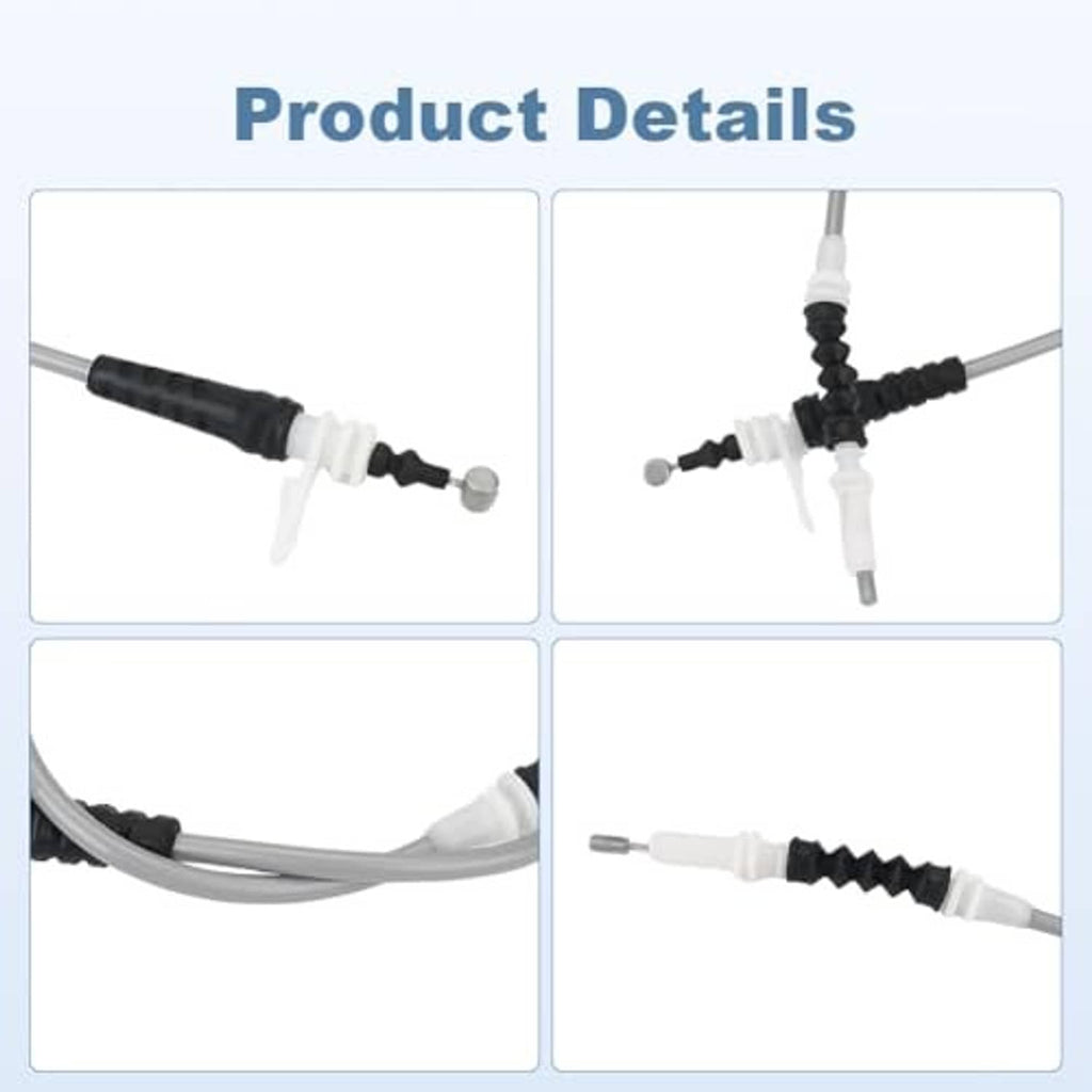 Hood release cable product details showing black and white connectors and gray cable
