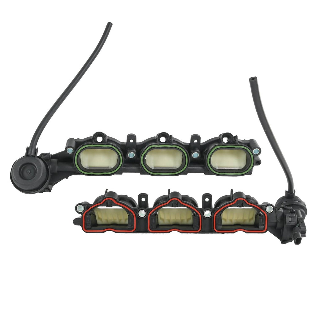 Intake manifold assemblies with three seal ports each, black connectors and hoses