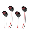 Set of 4 fuel injector connector pigtails with black housings and red wiring
