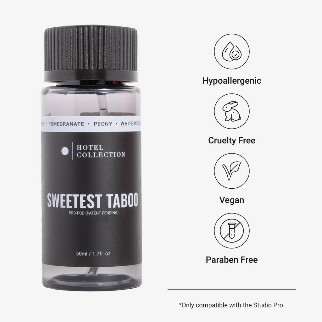 Sweetest Taboo aroma diffuser oil bottle with hypoallergenic, cruelty-free, vegan, paraben-free