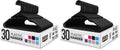 Black plastic clothes hangers pack, 30-count boxed set with color icons