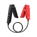 Black and red battery test clips with attached cable leads