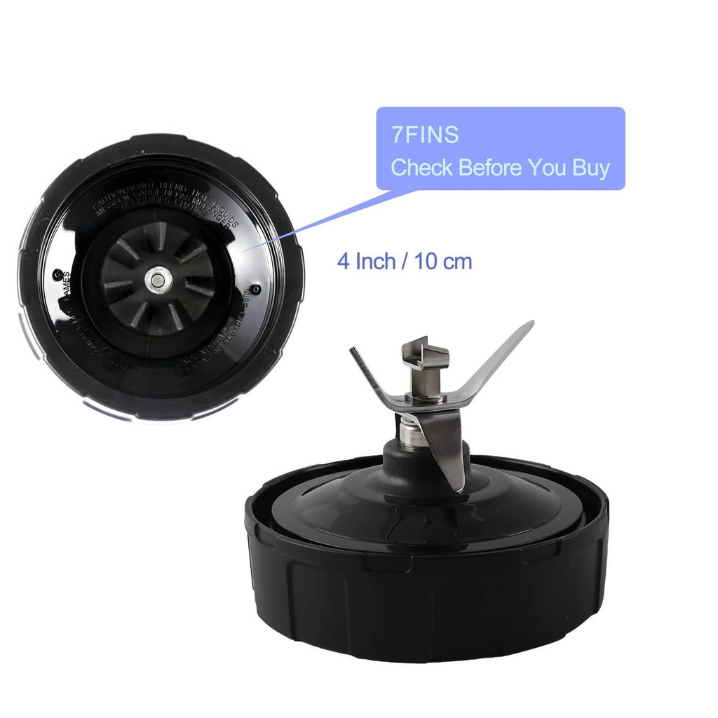 Black 7-fin extractor blade assembly with circular base and three metal fin blades