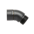 Matte black all-metal 135° shower elbow adapter with G1/2 male threads
