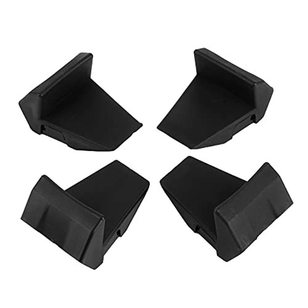 Four black rim jaw cover pads with angled edges for tire changer clamp protection