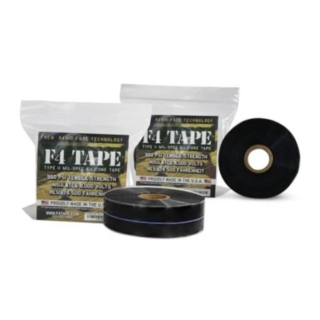 Black self-fusing silicone repair tape rolls with pouches, 2-pack set