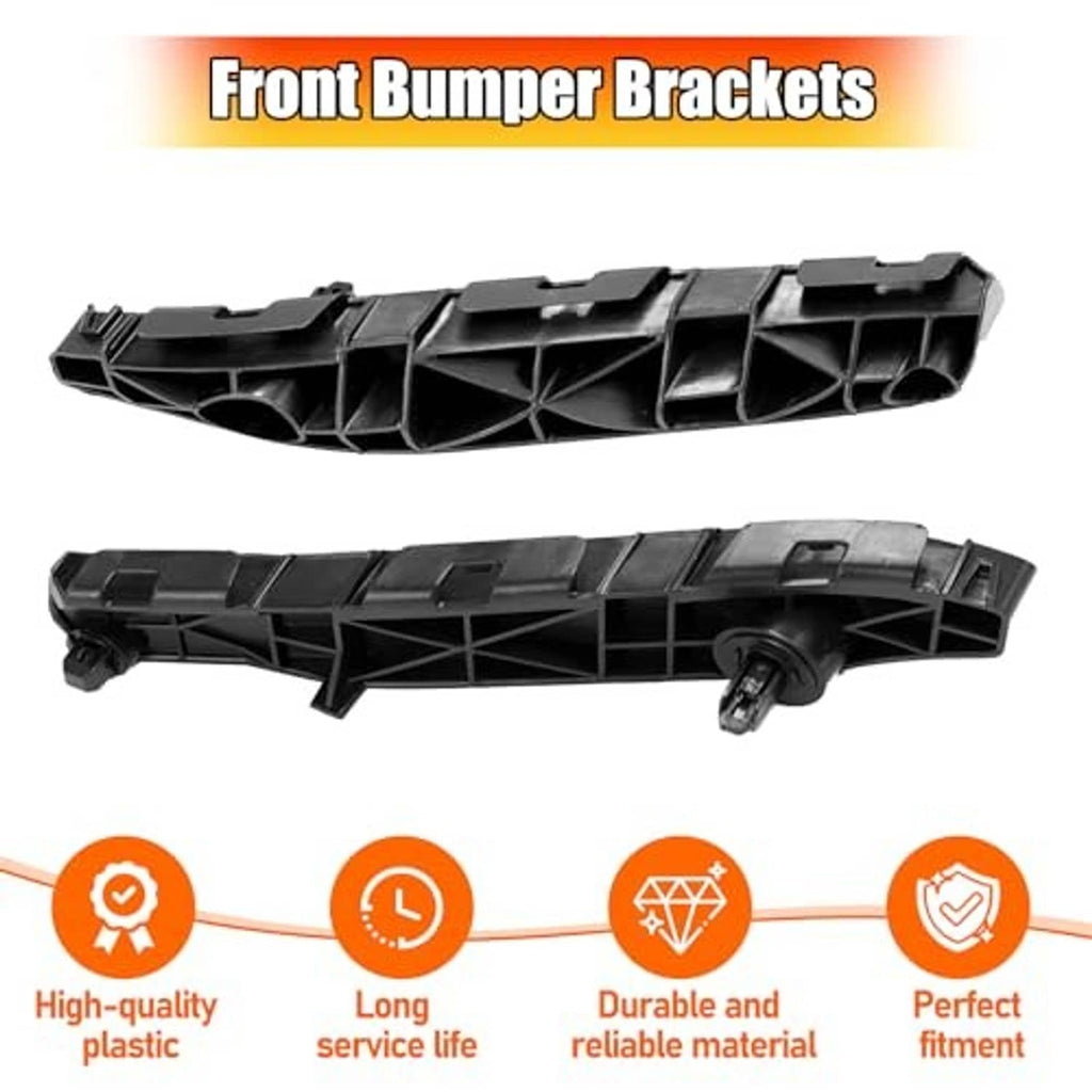 Front bumper brackets, black plastic pair with lattice structure and fitment tabs