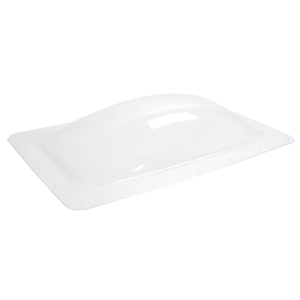 Clear RV roof skylight dome cover, low-profile rectangular bubble with holes
