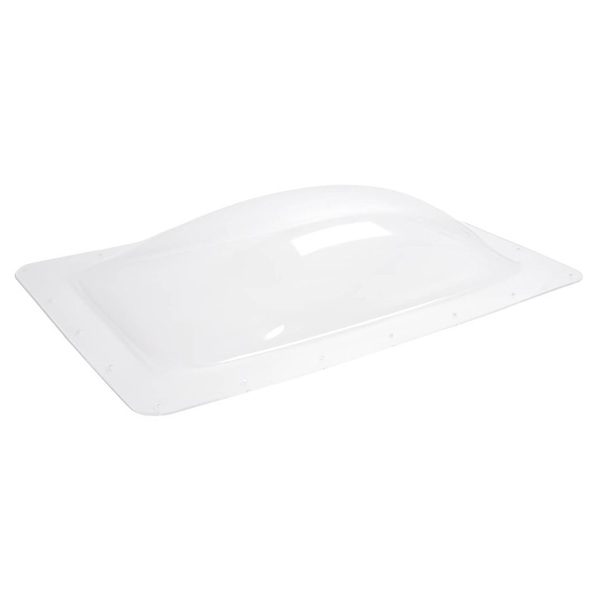 Clear RV roof skylight dome cover, low-profile rectangular bubble with holes