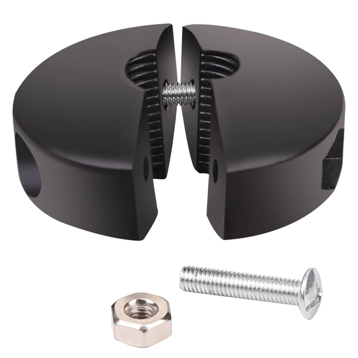 Black spring ball stopper with threaded rod and two hex nuts