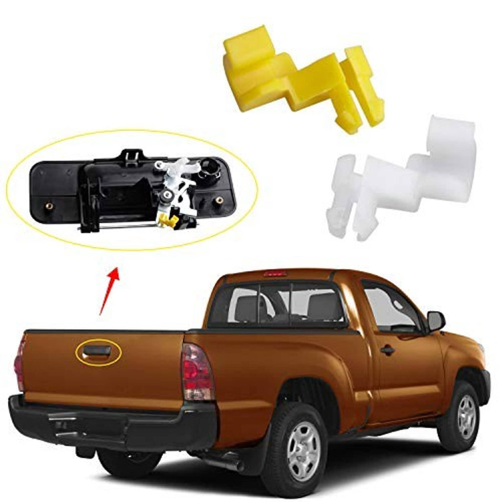 Door lock rod clips, yellow and white plastic for door lock hardware