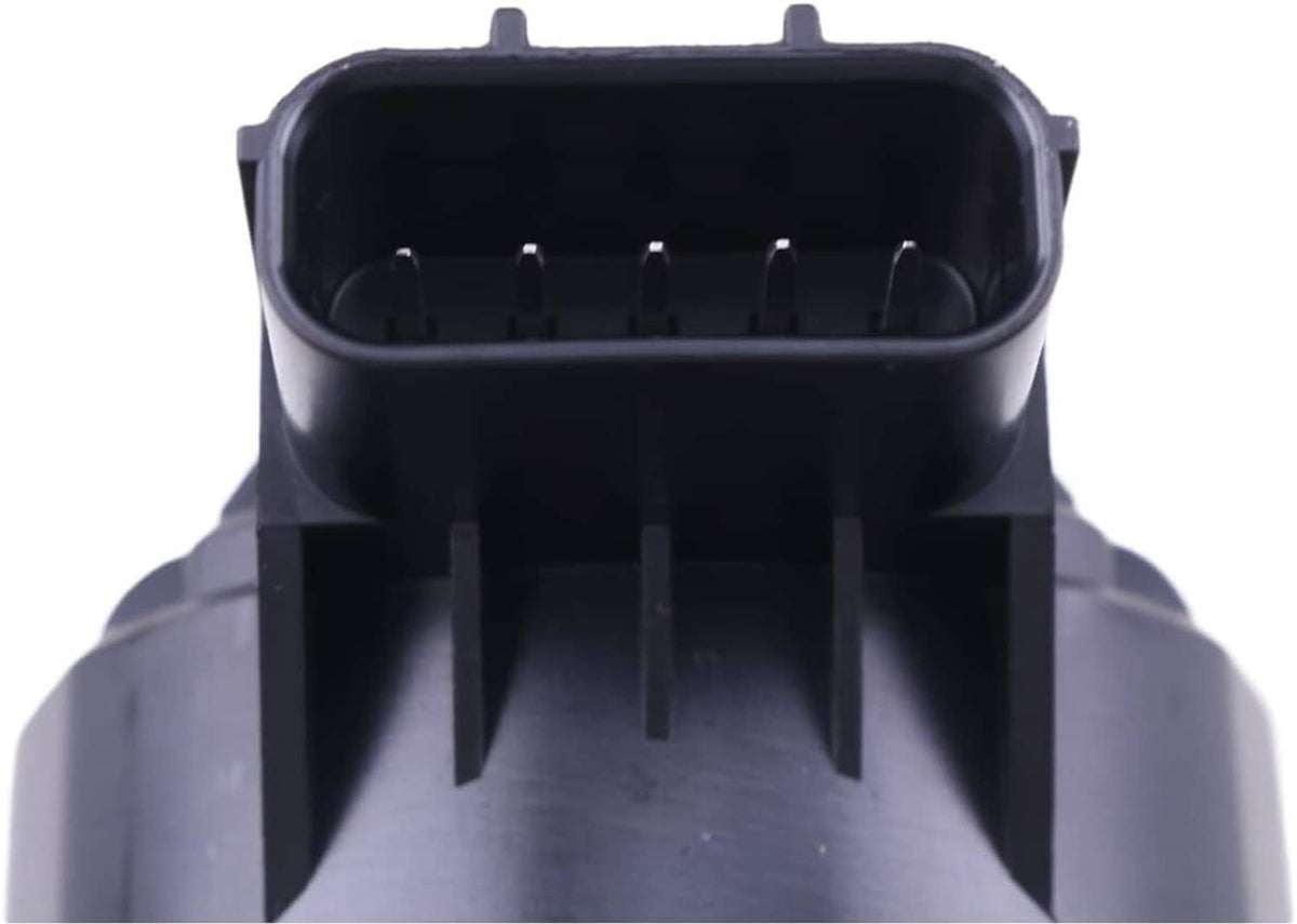 Turbo wastegate actuator solenoid valve housing top view, black plastic