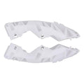 Front bumper bracket stiffener kit, white plastic with mounting holes and studs