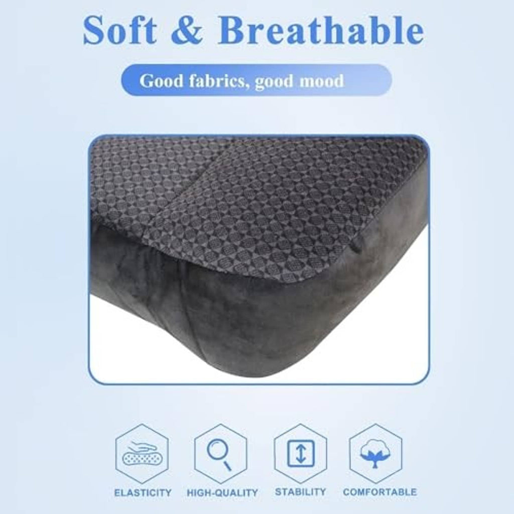 Dark gray textured cloth seat bottom cover with contoured shape