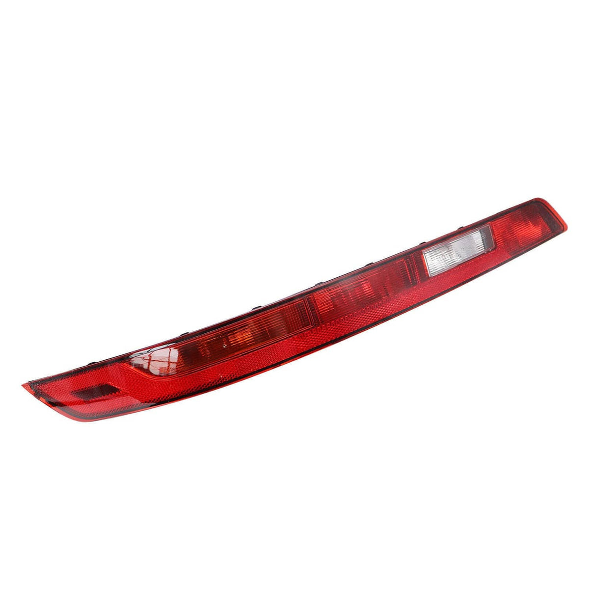 Slim red tail lamp bar with clear rectangular reflector