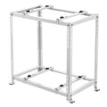 Uimoso mini split ground stand, white steel dual-level rack with four leveling feet