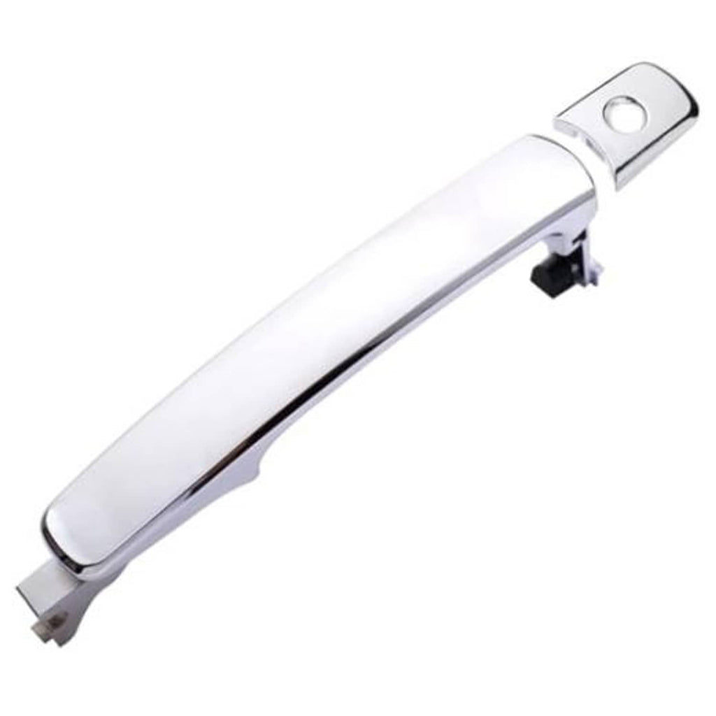 Chrome exterior door handle with black lock switch, front driver side