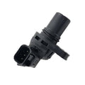 Black camshaft position sensor with 2-pin electrical connector and cylindrical housing