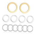 Oil drain plug crush washer set, copper and silver round gaskets for replacement