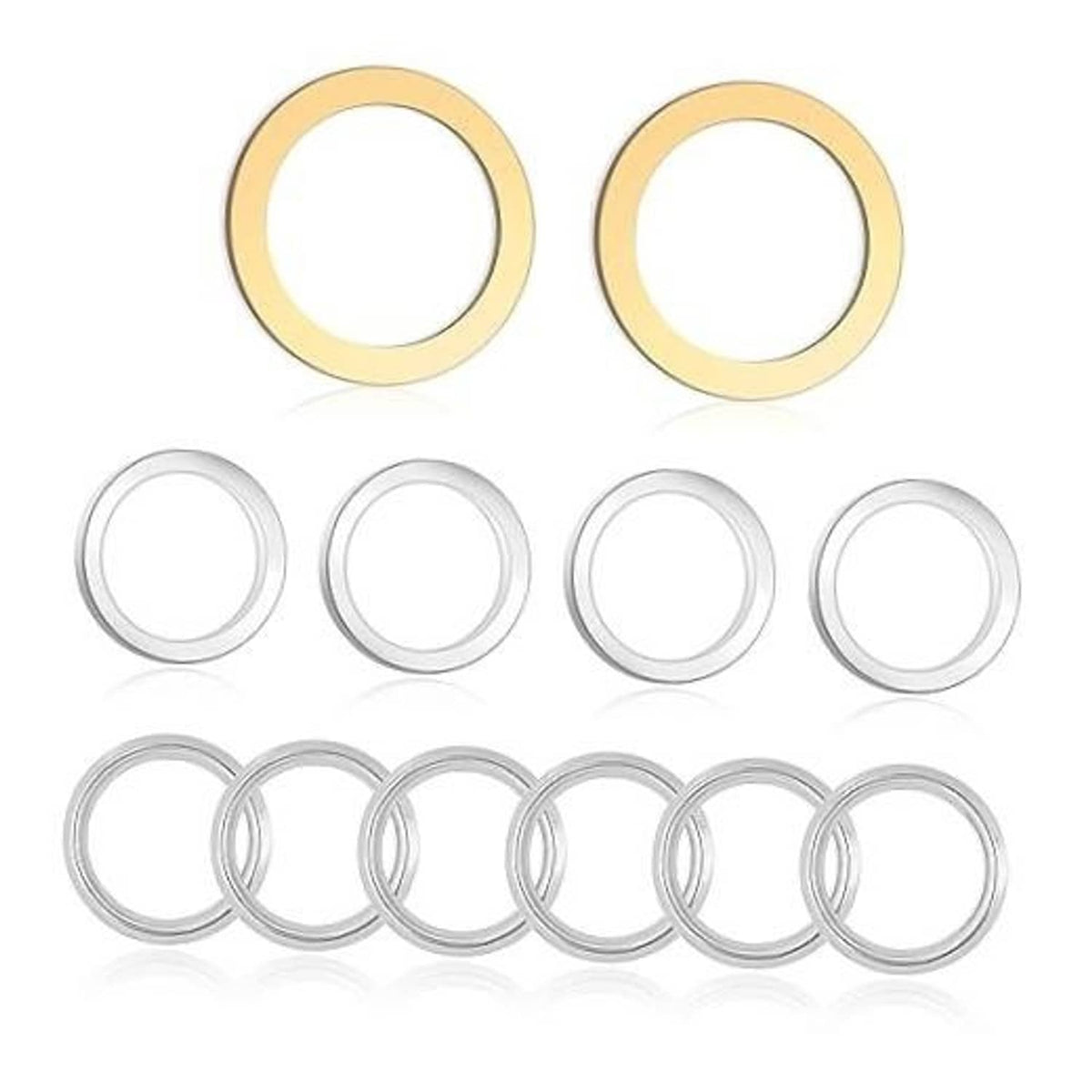 Oil drain plug crush washer set, copper and silver round gaskets for replacement