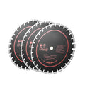 Three-pack 16 in diamond cutting blades, wet/dry, 1 in arbor