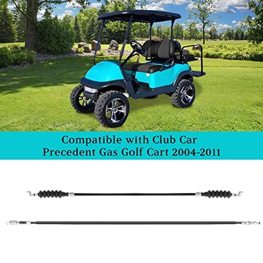 Throttle cable kit with two black cables and silver end terminals for gas golf carts