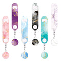 Retractable marble-pattern stainless bottle opener set with six colorful pieces