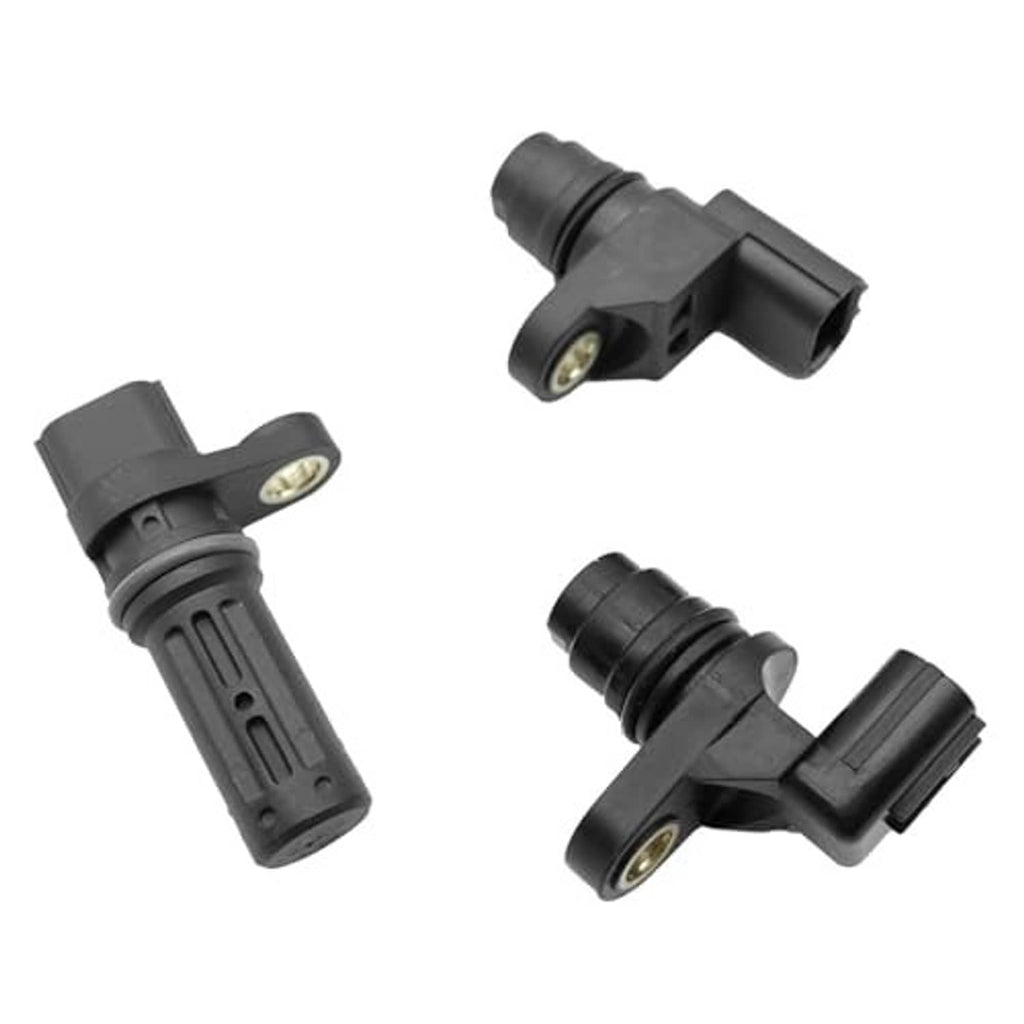 Engine crankshaft position sensor with black plastic connector and gold-tone mounting ring