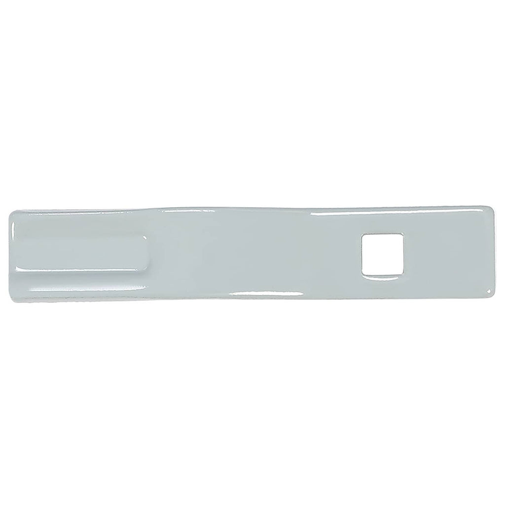 Gray tractor engine hood trim panel with square battery access opening