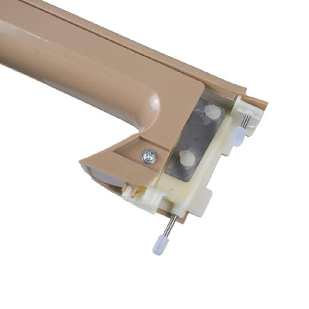 Beige armrest bracket assembly with connector hardware and mounting stud
