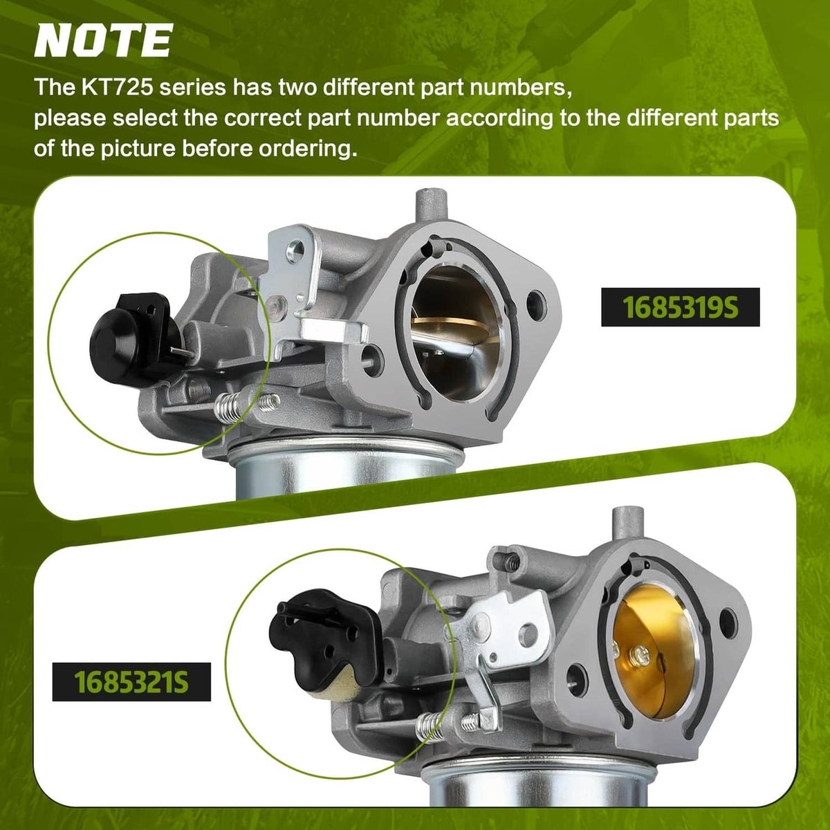 Carburetor body with circular intake bore and mounting holes, side view
