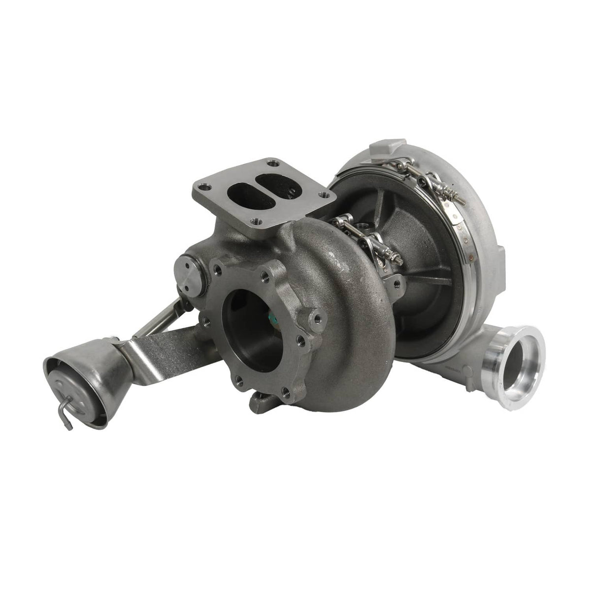 Turbocharger with compressor wheel housing and side outlet inlet