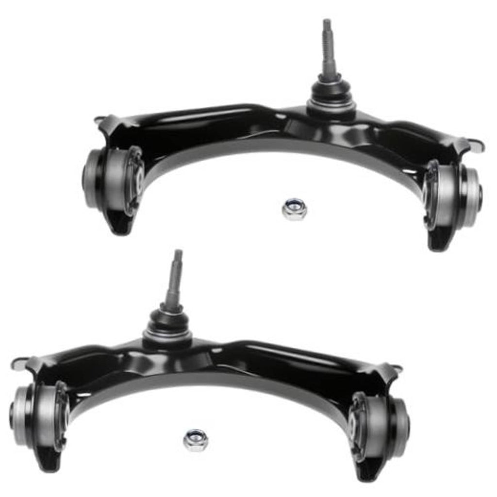 Front upper control arms with ball joints, black, left and right pair