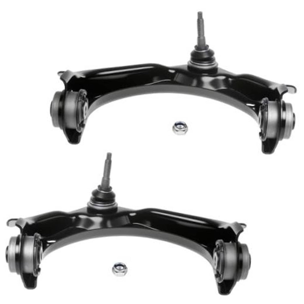 Front upper control arms with ball joints, black, left and right pair