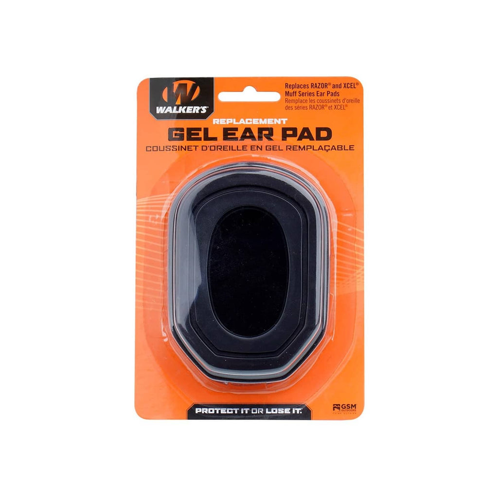 Walkers replacement gel ear pad blister pack with orange backing and label
