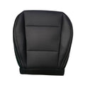 Black perforated driver seat bottom replacement cover with stitched seams