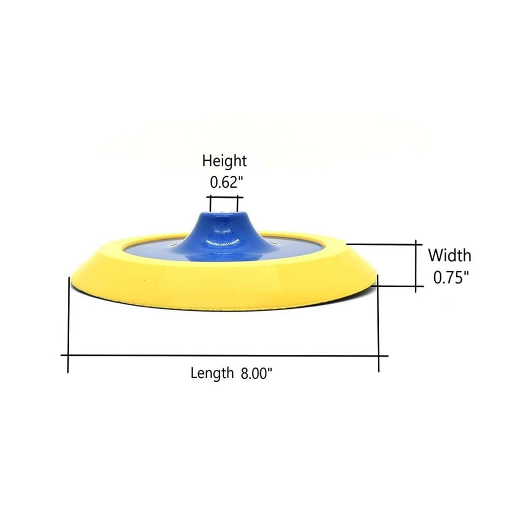 8-inch sanding pad with shown dimensions: 0.62 in height, 0.75 in width.