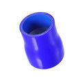 Blue straight silicone reducer hose coupler, tapered shape with silver-speckle trim