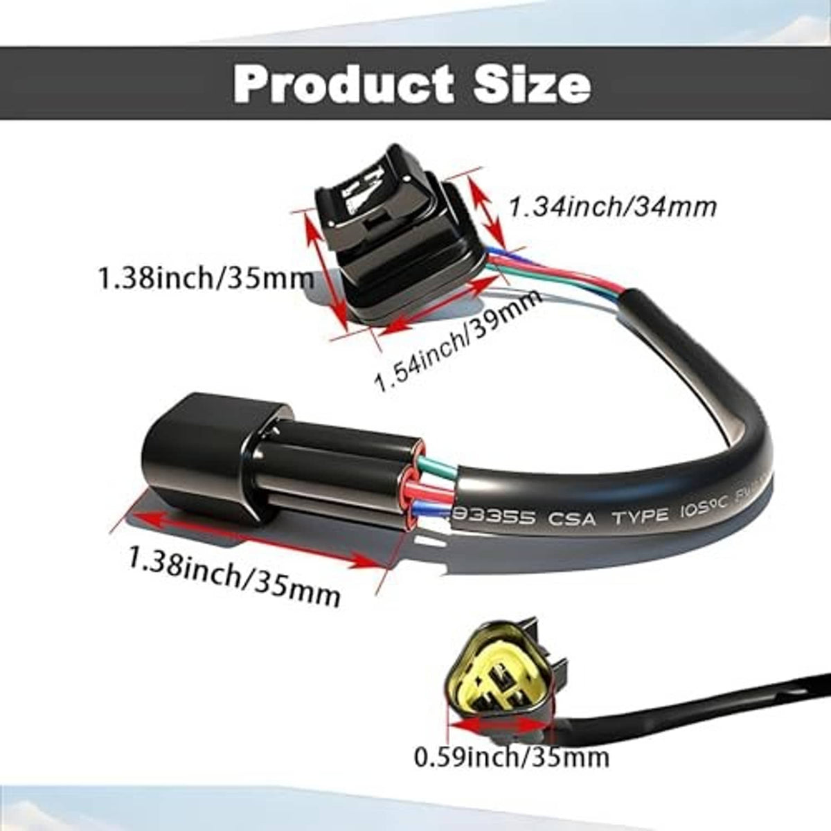 Marine power trim and tilt switch with black rocker, curved cable, and inline connector