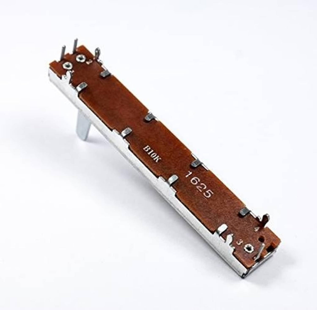 Slide potentiometer PCB module with brown board and metal mounting supports