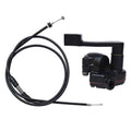 Black thumb throttle cable and accelerator handle assembly with control housing and wire