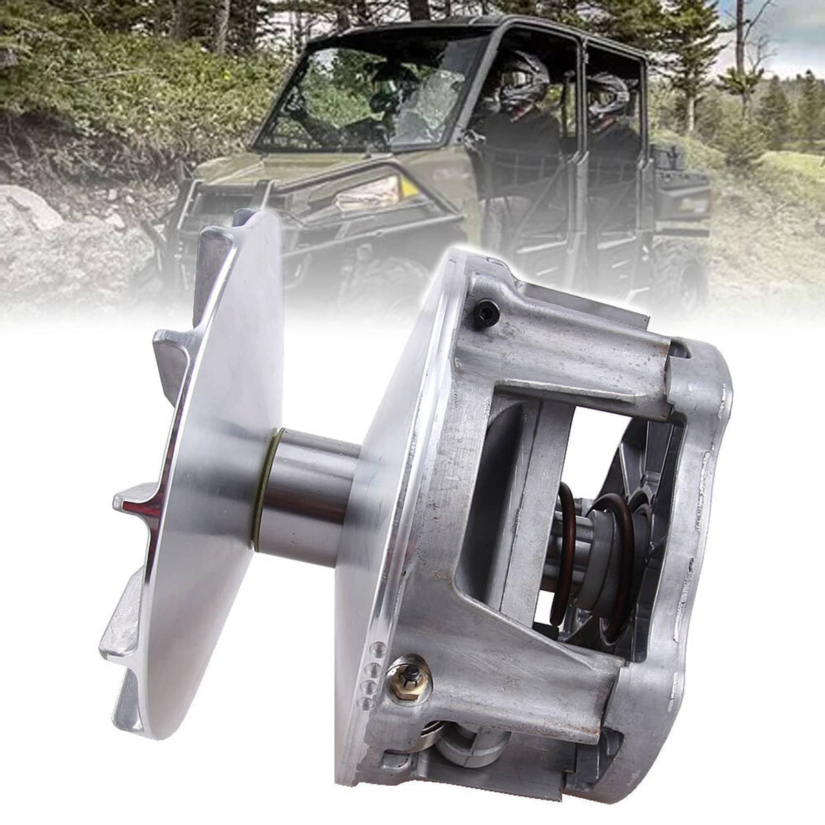 Silver metal clutch housing with open window and internal rollers