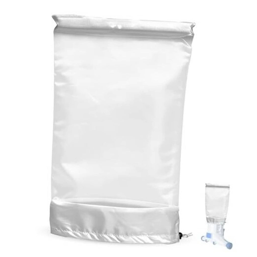 Replacement pool filter bag, white 100-micron mesh bag with drawstring bottom