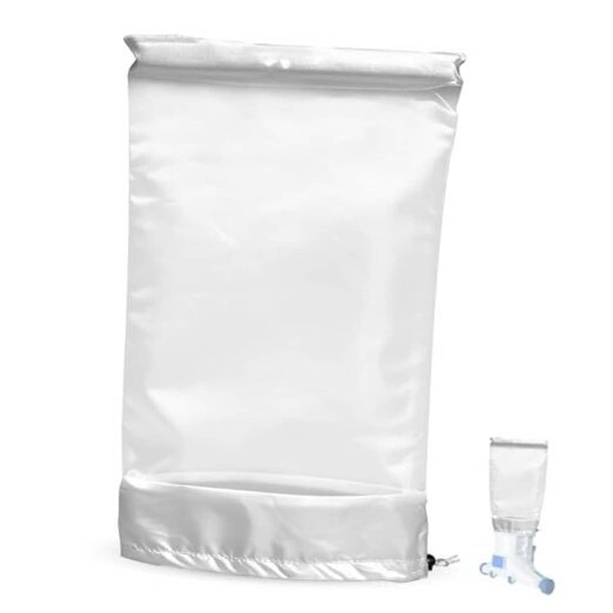 Replacement pool filter bag, white 100-micron mesh bag with drawstring bottom