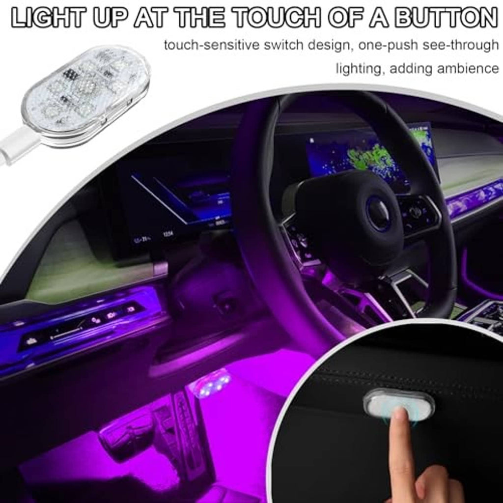 Magnetic LED interior light with touch-sensitive switch and clear oval lens cover