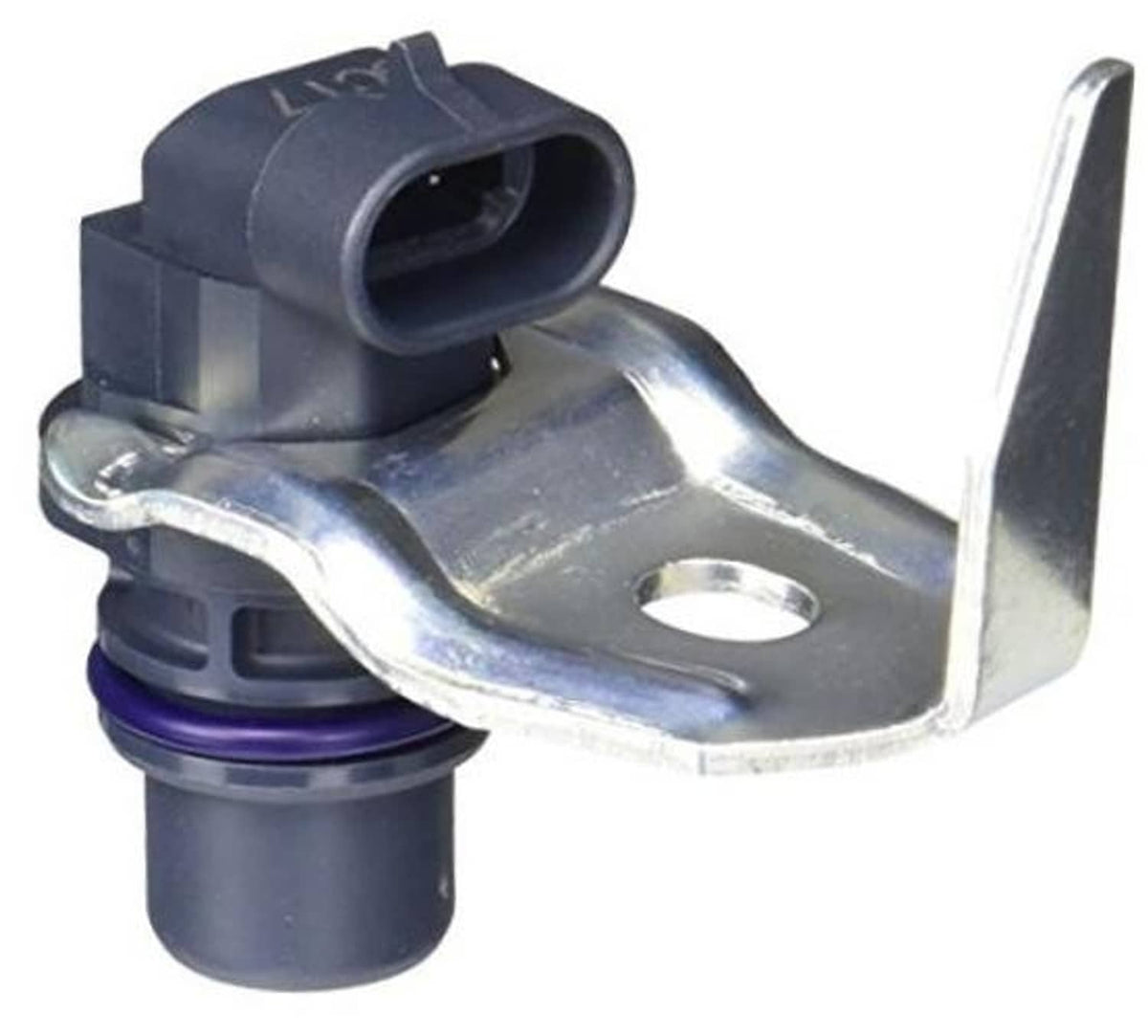 Camshaft position sensor with mounting bracket and electrical connector, purple seal