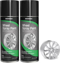 Semi-gloss wheel spray paint aerosol cans with silver alloy wheel graphic